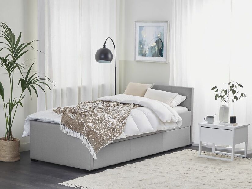 Jednolôžková posteľ 90 cm MERMAID (polyester) (sivá) (s roštom)