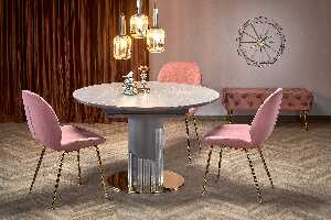 Jedálensky stôl Moscato (sivý mramor + svetlosivá)