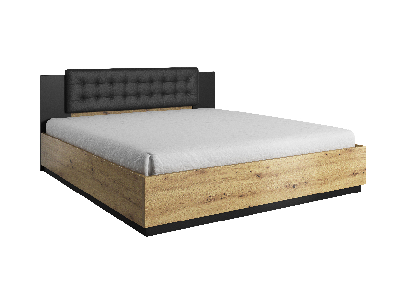 Manželská posteľ 160 cm Signat Typ 31 (čierna + dub artisan) *výpredaj