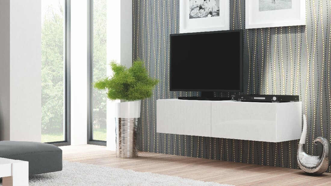 TV stolík/skrinka Resto RTV-160W (biela + lesk biely) *výpredaj