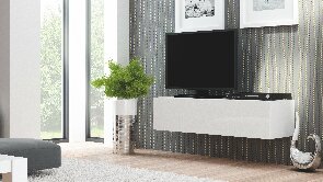 TV stolík/skrinka Resto RTV-160W (biela + lesk biely)