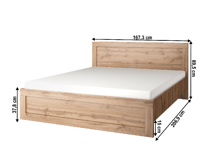 Manželská posteľ 160 cm Mateo 160 (dub wotan)