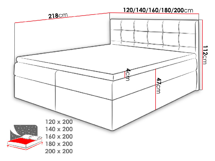 Kontinentálna posteľ 120 cm Rdest (biela ekokoža) *výpredaj