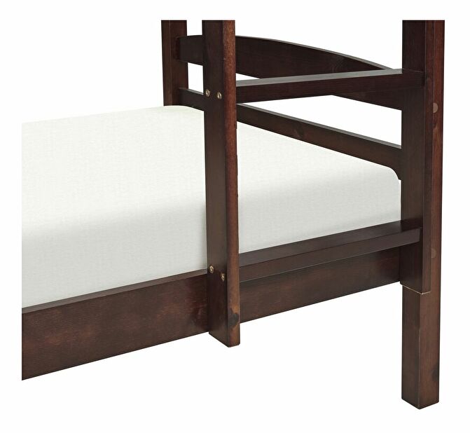 Poschodová posteľ 90 cm Reggeton (tmavé drevo) (s roštom)