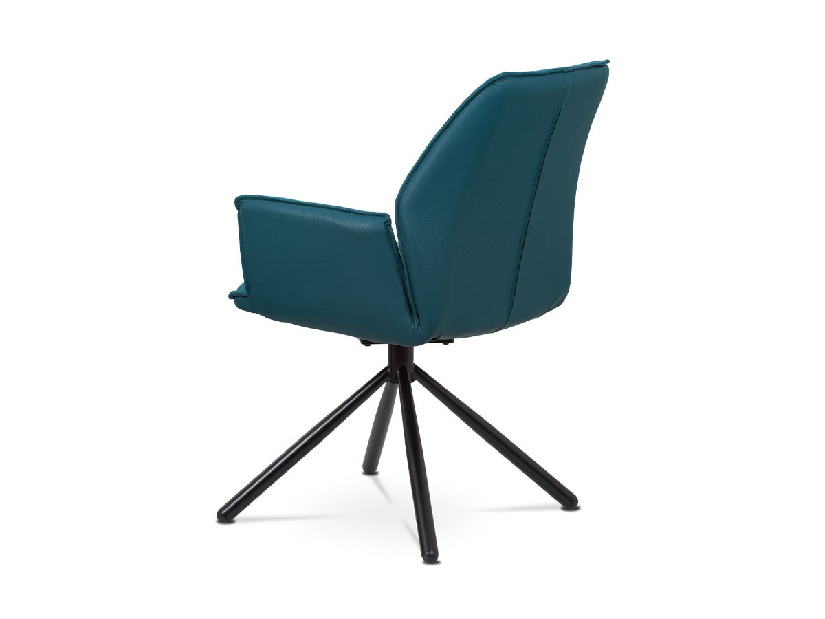 Jedálenská stolička Hagga-399-BLUE2 (petrolejová modrá + čierna)