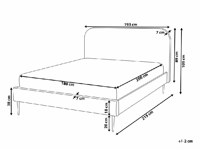 Manželská posteľ 180 cm Faris (sivá) (s roštom)