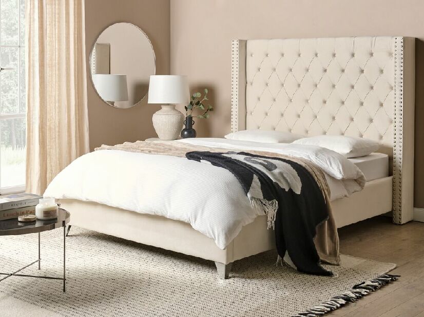 Manželská posteľ 140 cm Lubbka (biela) (s roštom)