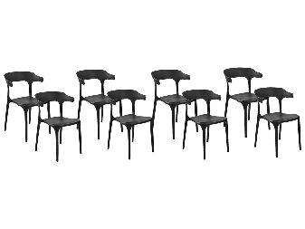 Set 8 ks jedálenských stoličiek Gerry (čierna)