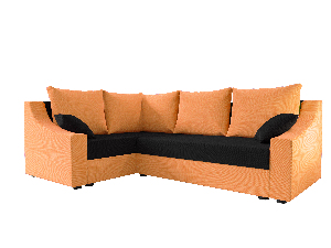 Rohová sedacia súprava Opal Plus (oranžová + čierna) (L)