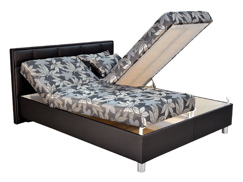 Manželská posteľ 180 cm Blanár Belfast (sivá + čierna) (s roštami a matracmi) *výpredaj