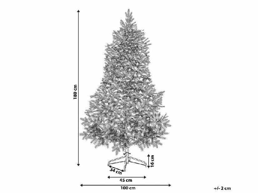 Vianočný stromček 180 cm Truett (zelená) (s osvetlením)
