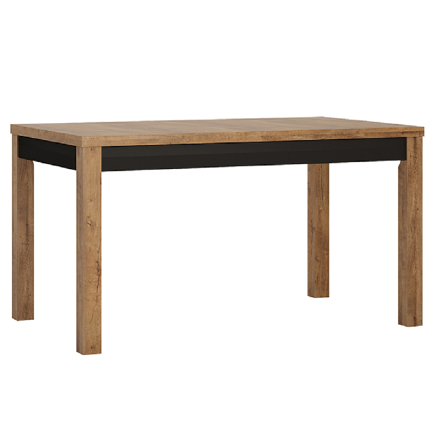 Jedálenský stôl Lacetta HAVT02 (dub lefkas tmavý + čierna) (pre 6 až 8 osôb)
