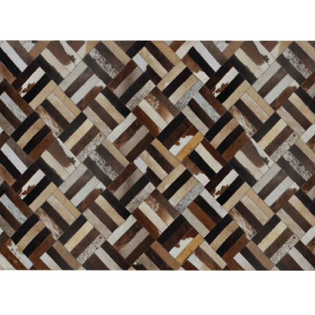 Kožený koberec 200x300 cm Kazuko TYP 02 (hovädzia koža + vzor patchwork)
