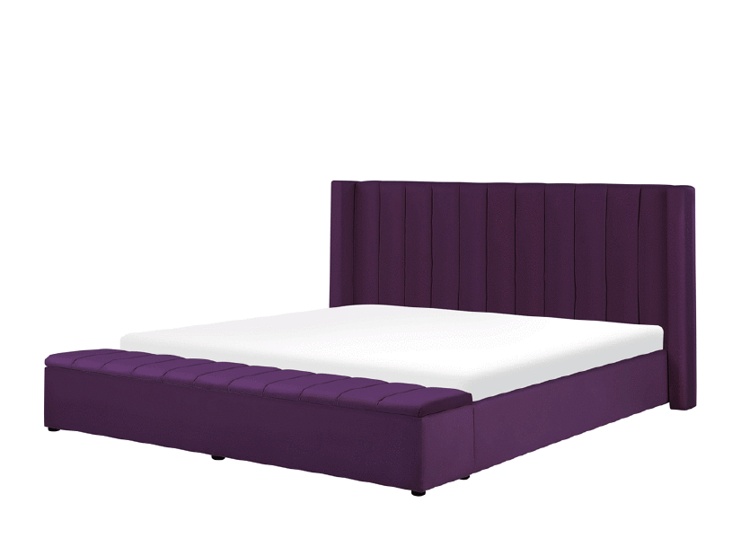 Manželská posteľ 180 cm NAIROBI (fialová) (s roštom a úl. priestorom)