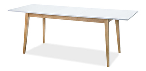 Rozkladací jedálenský stôl 120-165 cm Carrie (biela matná + dub) (pre 4 až 6 osôb)