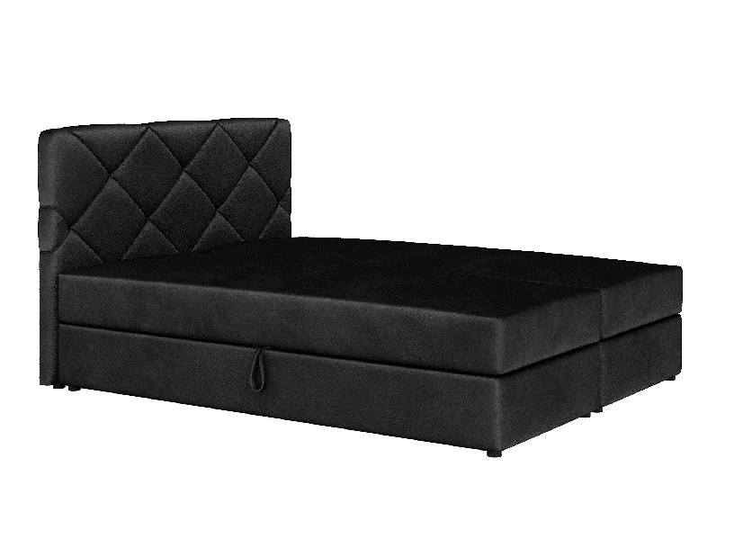Kontinentálna posteľ 180x200 cm Karum Comfort (čierna) (s roštom a matracom)