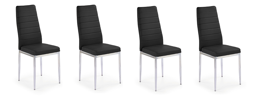 Set 4ks jedálenských stoličiek K70C-NEW (chrómová + čierna) *výpredaj