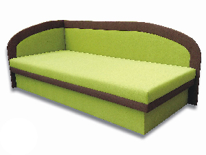 Jednolôžková posteľ (váľanda) 80 cm Melvin (Devon 001 zelená + Devon 009 hnedá) (L)