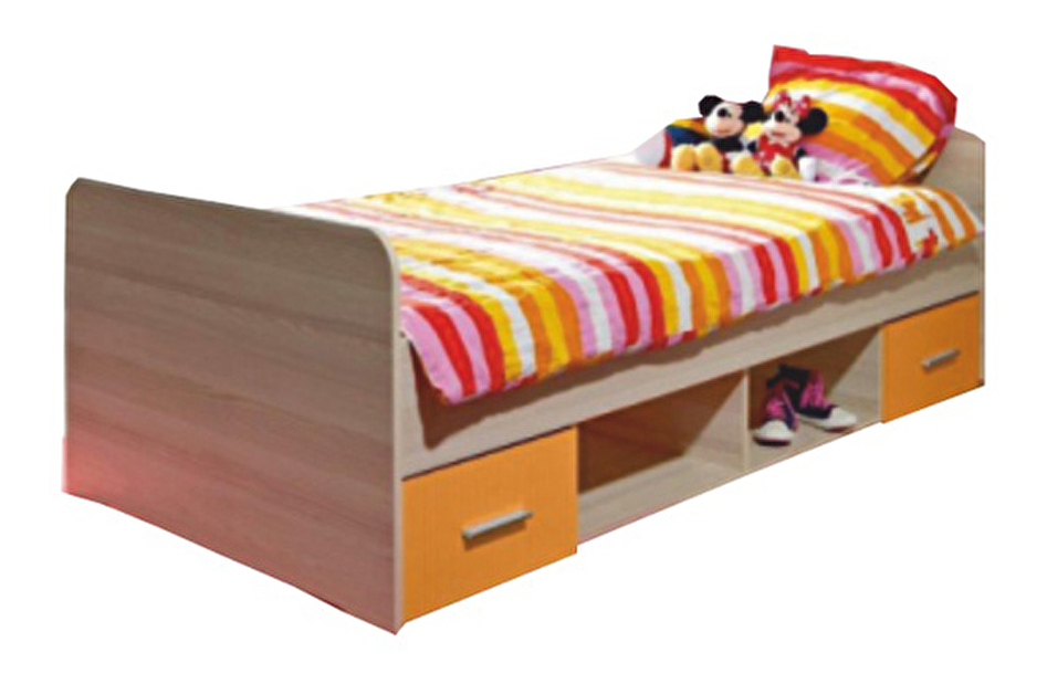 Jednolôžková posteľ 90 cm Emio Typ 04 Oranžová