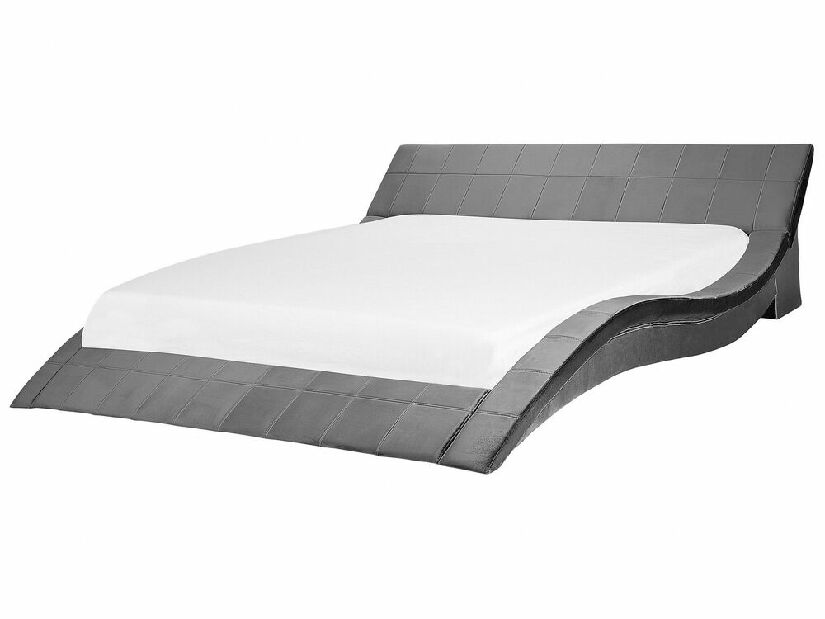 Manželská vodná posteľ 180 cm Veena (sivá) (s roštom a matracom)