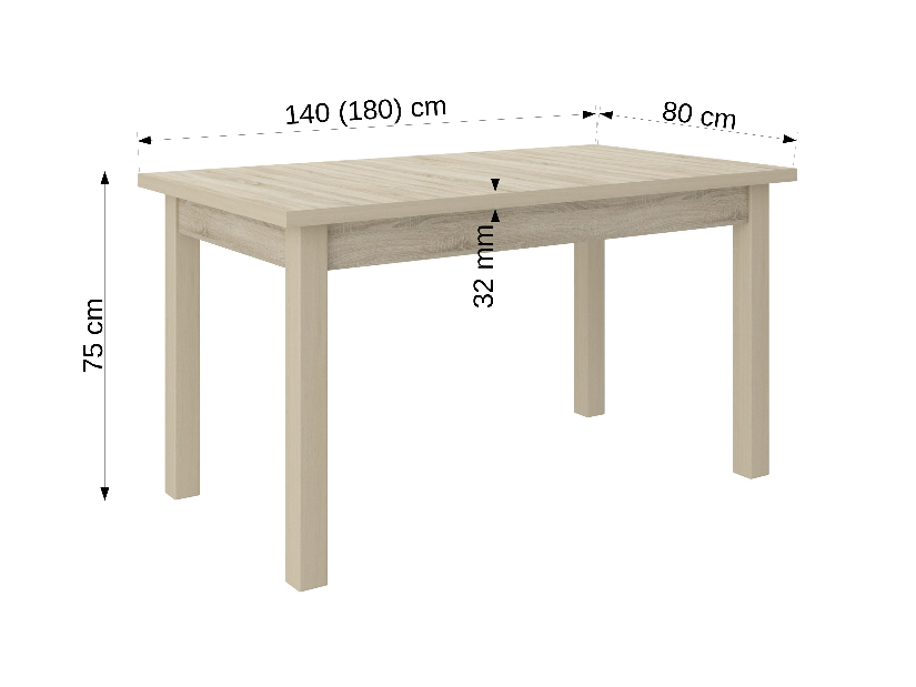 Jedálenský stôl Raviel56 (dub lefkas)