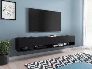 TV stolík/skrinka Mirjan Aldesia 180 (čierny grafit) (osvetlenie led rgb Mirjan farebné)