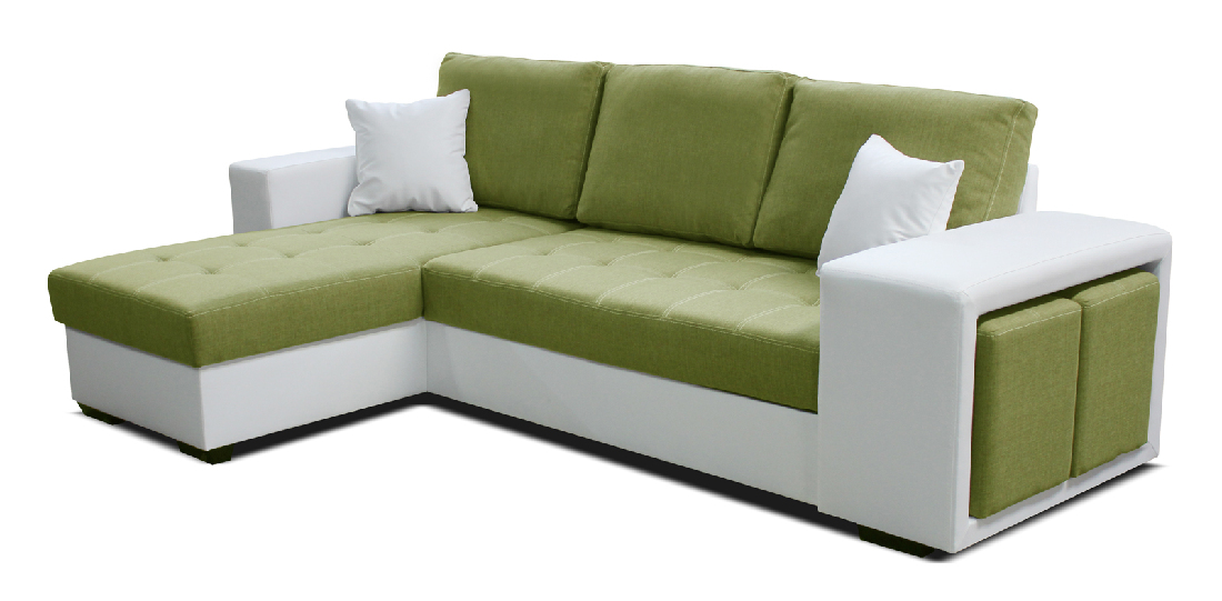 Rohová sedačka Thema Lux L+2F (zelená + biela) (L)