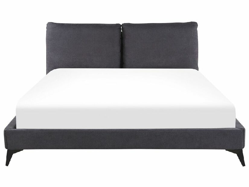 Manželská posteľ 180 cm MELIA (polyester) (tmavosivá) (s roštom)