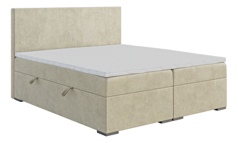 Kontinentálna posteľ 140 cm Lemmy (svetlobéžová) (s matracom a úl. priestorom)
