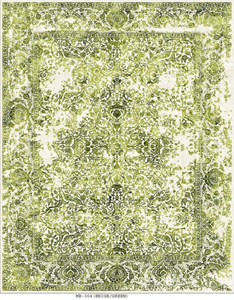 Ručne viazaný koberec Bakero Versailles prírodný hodváb Mb-304 Beige-Green