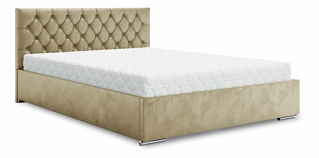 Manželská posteľ 180 cm Danita (béžová) (s roštom a úložným priestorom)