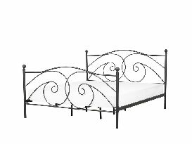 Manželská posteľ 180 cm DIROU (s roštom) (čierna)