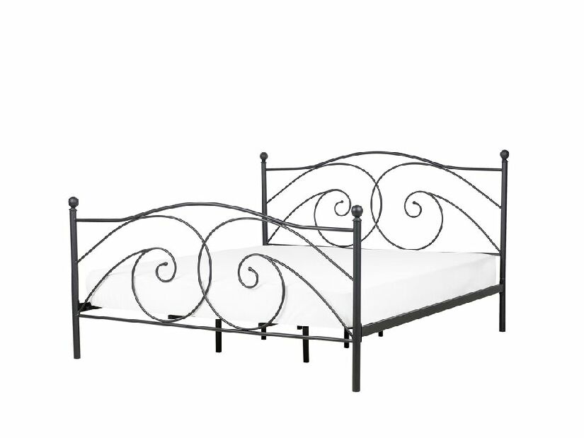 Manželská posteľ 180 cm DIROU (s roštom) (čierna) *výpredaj