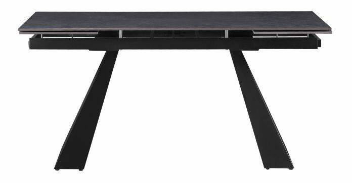 Rozkladací jedálenský stôl 160 SALAD (grafit + čierna) (pre 6-8 osôb)