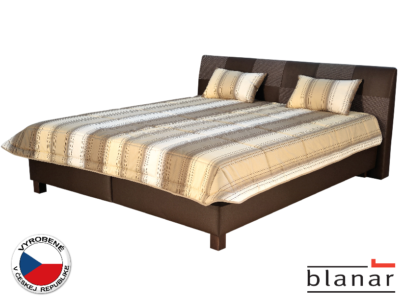 Manželská posteľ 180 cm Blanár Nice (s roštom a matracmi) (béžová + hnedá)