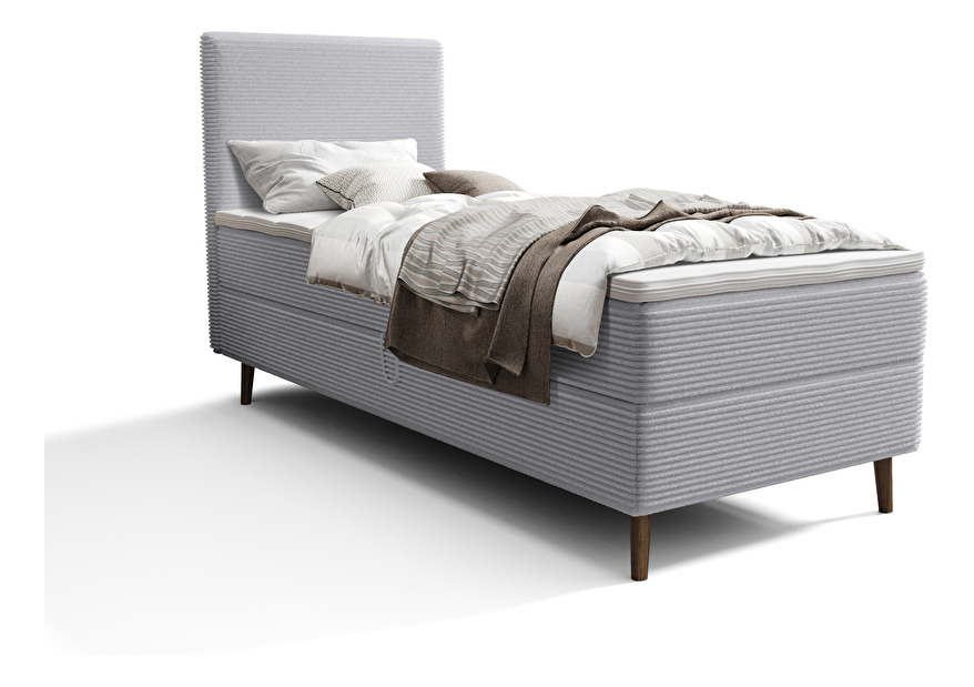 Jednolôžková posteľ 90 cm Napoli Bonell (sivá) (s roštom, bez úl. priestoru)