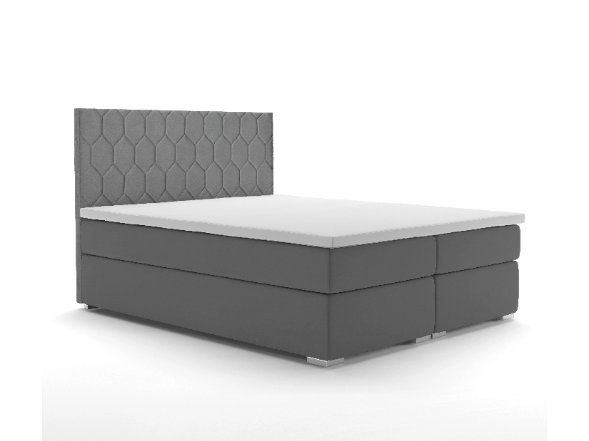 Kontinentálna posteľ 160 cm Piranno (tmavosivá) (s úložným priestorom)