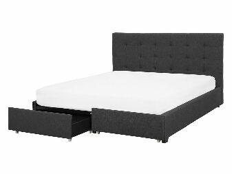 Manželská posteľ 140 cm ROLLA (s roštom a úl. priestorom) (tmavosivá)