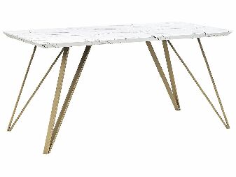 Jedálenský stôl MOLIR (biela + zlatá) (pre 6 osôb)