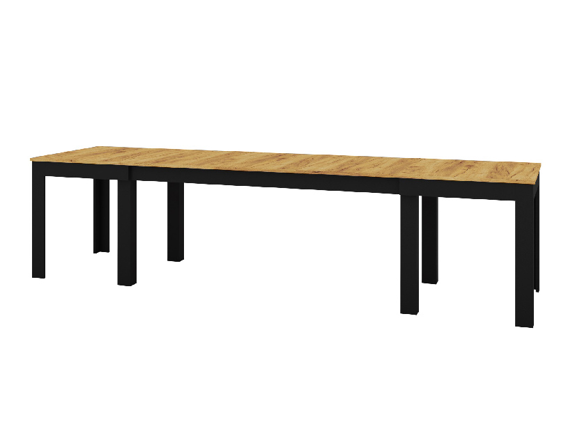Jedálenský stôl Weston (dub + čierna) (pre 6-8 osôb)