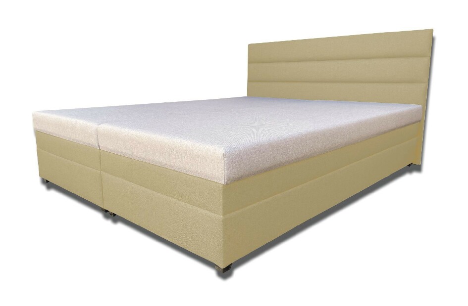 Manželská posteľ 180 cm Rebeka (s penovými matracmi) (béžová)