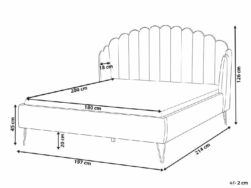 Manželská posteľ 180 cm Alise (béžová) (s roštom)