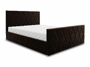 Manželská posteľ 180 cm Alex (tmavohnedá) (s roštom a úložným priestorom)