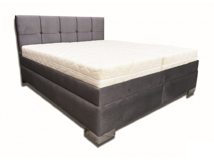Manželská posteľ 160 cm Elissa (tmavosivá) (bez matrace) (s pevným podkladom)
