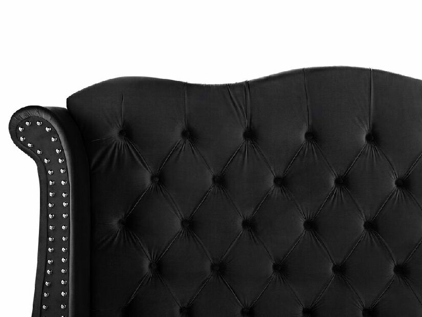 Manželská posteľ 160 cm ATREY (polyester) (čierna) (s roštom)