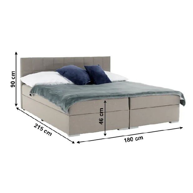 Manželská posteľ Boxspring 180 cm Ferata TV komfort (sivohnedá) *výpredaj