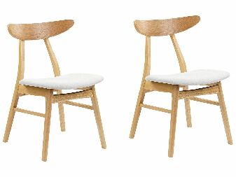 Set 2 ks jedálenských stoličiek Lynza (svetlé drevo + svetlosivá)