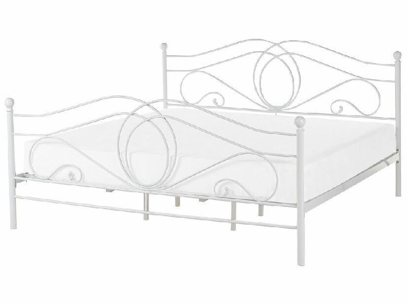 Manželská posteľ 180 cm LAURA (s roštom) (biela)
