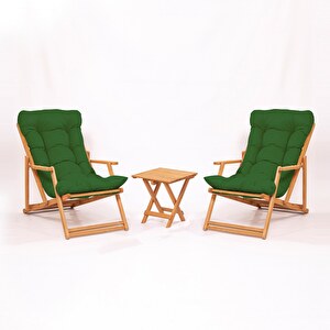 Súprava záhradného stola a stoličiek (3 kusy) Minnie (zelená + prírodná)