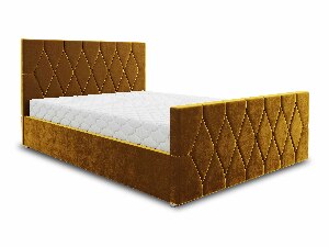 Manželská posteľ 160 cm Alex (zlatá) (s roštom a úložným priestorom)